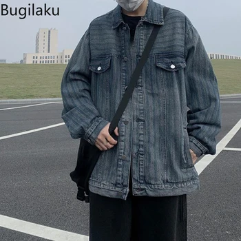 Джинсовая куртка Bugilaku American high street, мужская нишевая рабочая куртка свободного покроя в стиле ретро, тренд