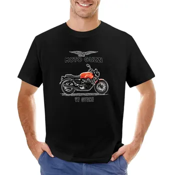 Дизайнерский мотоцикл MOTO GUZZI V7 STONE, футболки, мужские футболки в тяжелом весе, футболки с рисунком для мужчин