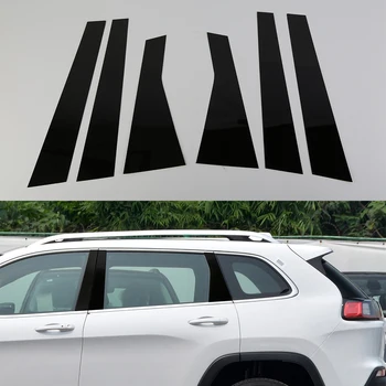 Для Jeep Cherokee 2014 года выпуска, наклейки для украшения стойки окна автомобиля, молдинги для автостайлинга экстерьера, 6 шт.