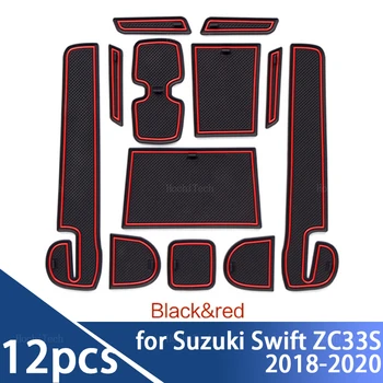 Для Suzuki Swift ZC33S 2018 2019 2020 Резиновый противоскользящий коврик Дверная канавка Чашка Телефонная накладка Слот для ворот Подушка Подставка Автомобильные аксессуары