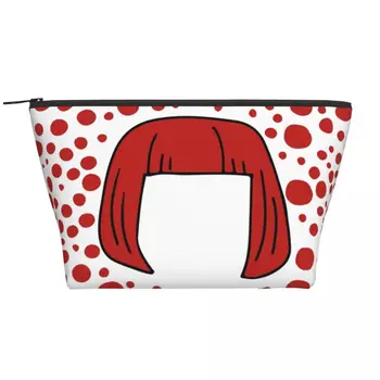 Дорожная сумка для туалетных принадлежностей в виде тыквы Kawaii Yayoi для женщин, эстетичный органайзер для косметики в горошек, набор для хранения косметики