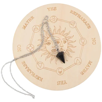 Доска для писем Ожерелье с маятником для гадания, принадлежности для рукоделия, Деревянный Алтарь ведьмы, колье в форме звезды, Викканские доски