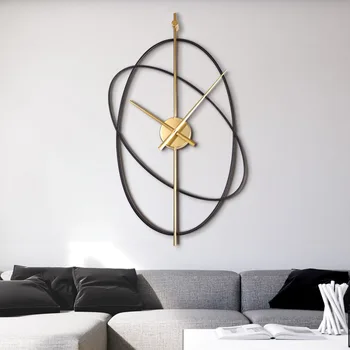 Железные художественные часы, висящие на стене, современные минималистичные металлические часы на батарейках, модные стрелки для гостиной, Настенный декор Horloge Murale