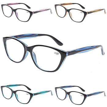 Женские очки для чтения Henotin 2023, новые увеличительные линзы с овальной формой Кошачьего глаза, удобные и легкие очки по рецепту