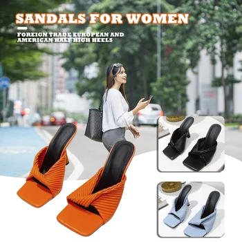 Женские тапочки на высоком каблуке, легкие удобные тапочки для покупок