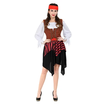 Женский косплей костюм На Хэллоуин, Женский Маскарадный костюм Пиратского капитана, Сексуальный наряд эпохи Возрождения, Рейв-Экзотические костюмы