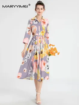 Женское платье MARYYIMEI Autumn Fashion Grace с воротником 