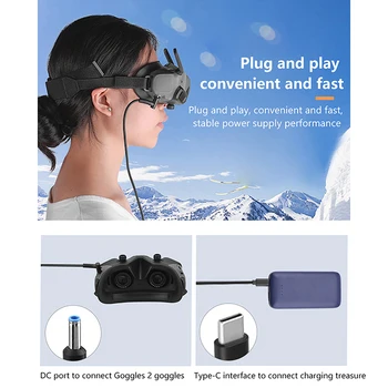 Зарядный Кабель Для Очков DJI Goggles 2 Flying Glasses Кабель Питания USB-PD Быстрая Зарядка Мобильного Устройства Pwoer Кабель Питания Для Аксессуара DJI Avata