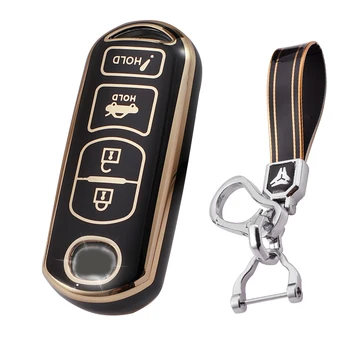 Защитный Чехол для Автомобильных Ключей из ТПУ Mazda 2 3 5 6 8 CX-30 CX5 CX-7 CX-9 MX-5 Miata Atenza с 4 кнопками Smart Key Holder