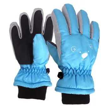 Зимние перчатки Для детей на открытом воздухе, мальчиков и девочек, Катающихся на коньках, Сноуборде, Ветрозащитных теплых лыжных перчаток, Ветрозащитных прочных лыжных перчаток с принтом