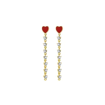 Золотые серьги-сердечки STE13 для женщин с темпераментом, элегантный свадебный тренд SmartBuy