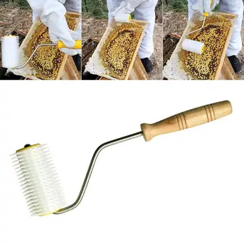 Игольчатый ролик для снятия крышки с улья Эффективный инструмент для извлечения меда из улья Прочный игольчатый ролик для пчеловодства с возможностью многократного использования