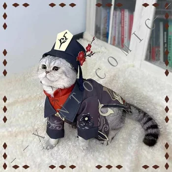 Игра Genshin Impact, потому что Одежда для домашних животных из грецкого ореха, Милая кошка Лиюэ, лидер зала, ХуТао, одежда для собак, игра-одевалка