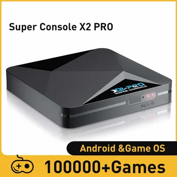 Игровая приставка Super Console X2 Pro в стиле ретро, игровая приставка TV Box, 100000 видеоигр для аркад / MAME / DC / SS с геймпадами