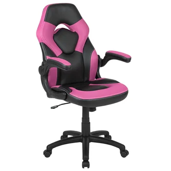 Игровое кресло X10, Гоночный офис, Эргономичный Компьютерный ПК, Регулируемое вращающееся кресло с откидывающимися подлокотниками, розовый / черный