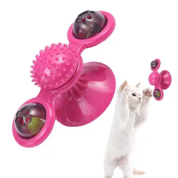 Игрушки для котенка Для домашних кошек, вращающиеся когтеточки для кошек С присоской, устойчивые к укусам, Зубная щетка для кошек, Массажер для кошек, игрушка для