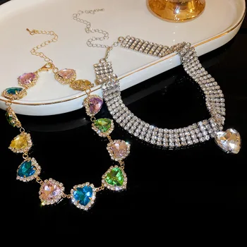 Изысканные женские украшения из кубического циркония, романтическая цепочка в виде сердца в корейском стиле, Нежные ожерелья, Элегантные украшения
