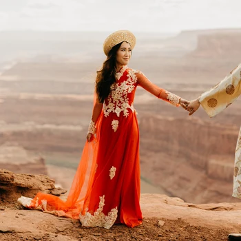 Индийское вечернее платье с длинным рукавом и золотыми аппликациями с высоким воротом, Контрастная цветная вышивка, Дубайское Арабское платье для свадебной фотосессии, длинные рукава