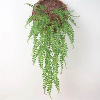 Искусственная персидская трава, пластиковые листья травы, подвесное искусственное растение для домашнего сада, 1ШТ 5 листьев Персидского папоротника