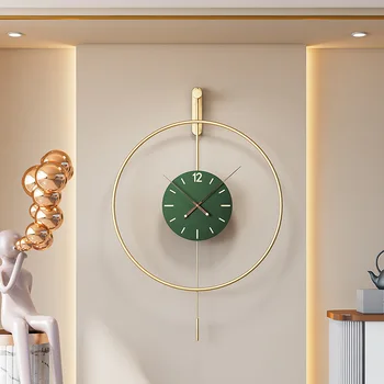 Испанские легкие Роскошные Настенные часы Простые Креативные Бытовые Железные С Одним кольцом Модные Фоновые Настенные часы-качели