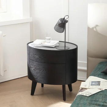 Итальянские минималистичные тумбочки Простая современная мебель для спальни Модный прикроватный столик Креативный шкаф для хранения в скандинавском стиле Приставной столик