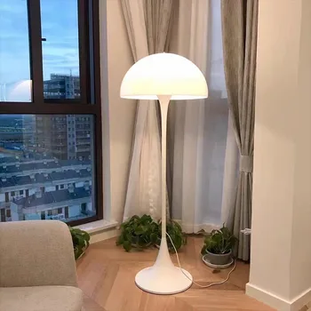 Итальянский торшер Наполовину большая грибовидная лампа Простые акриловые железные светильники для спальни Угловой диван для гостиной торшер
