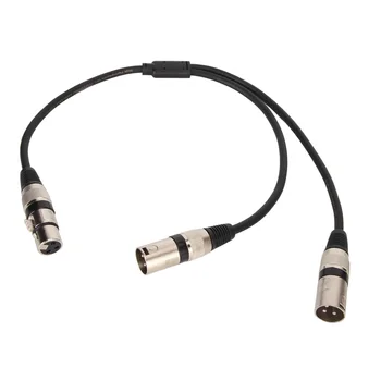 Кабель-разветвитель XLR 3-контактный разъем на два разъема Бесшумный микрофонный шнур XLR Y-разветвителя с малыми потерями для микшера, усилителя мощности динамика