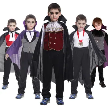 Карнавальная вечеринка Хэллоуин Дети Дети Граф Дракула Готический костюм вампира Фантазия Принц Вампир Косплей для мальчиков