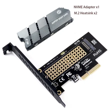 Карта Адаптера NVMe PCIe M.2 SSD к PCIe 4.0 PCI Express X4-M2 Card для 2230-2280 M.2 SSD с Алюминиевым Радиатором