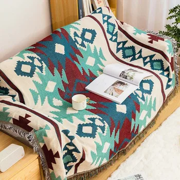 Клетчатое Вязаное одеяло с кисточкой Богемные Одеяла для дивана Покрывало для дивана Покрывало для кровати Домашний декор Одеяло на заказ