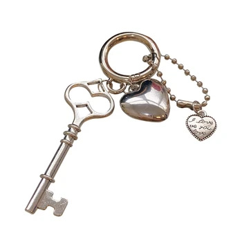 Ключи и брелок в виде сердца Y2K Брелок в виде сердца для сумок Подвесные брелоки