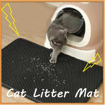 Коврик для кошачьего туалета Vealind, скребки, моющаяся кровать для домашних кошек, противоскользящий песок, двухслойный коврик для кошачьего лотка из материала EVA
