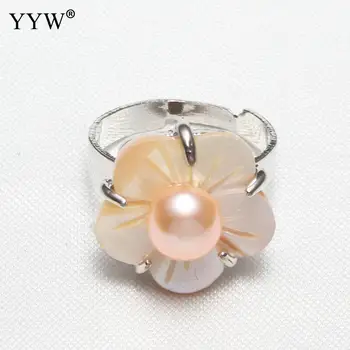 Кольца из натурального пресноводного жемчуга в стиле ретро, модные регулируемые кольца, персонализированные кольца для женщин, женские вечерние свадебные украшения