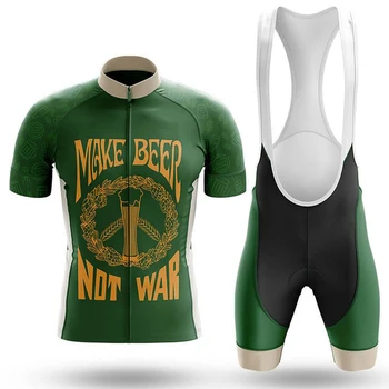 Комплект для велоспорта Make Beer Not War, нагрудник, шорты, велосипедная майка, велосипедная рубашка с коротким рукавом, Велосипедный спуск, горный костюм MTB