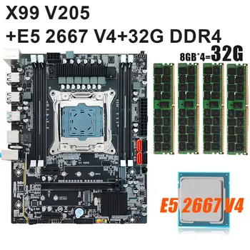 Комплект материнской платы X99 V205 LGA 2011 3 32 ГБ Памяти DDR4 2133 МГц С процессором E5 2667 V4 CPU 8-ЯДЕРНЫЙ Процессор 3,20 ГГц С Поддержкой SATA M.2