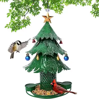 Кормушки для птиц на открытом воздухе, подвесная Рождественская елка, металлическая кормушка для птиц, подвесная на открытом воздухе, кормушки для диких птиц для сада и огорода