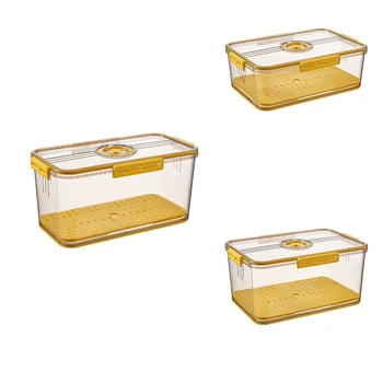 Коробка для хранения продуктов в холодильнике, Органайзер для хронометража, Ящики для хранения домашних животных на кухне, Желтый