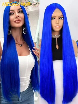 Королевский синий парик из человеческих волос на кружеве 13x6 HD, розовый, 13x4, прозрачный, с кружевом спереди или с застежкой 4x4, Цветные парики Для женщин, предварительно выщипанные