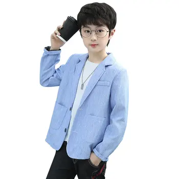 Костюм Блейзер для детей для мальчиков 2023 года в Корейском повседневном стиле Детские свадебные куртки Gentelman Пальто Черный Синий Школьная официальная весенняя одежда