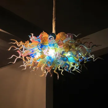 Красочные современные подвесные светильники из выдувного стекла ручной работы, шаровая люстра