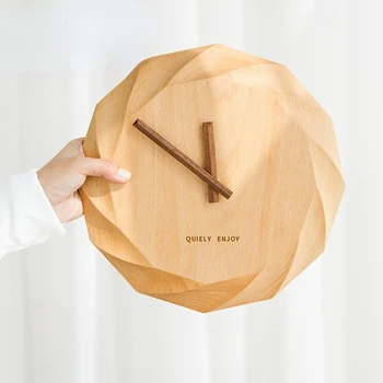 Креативные часы с солнечным механизмом из массива дерева, простые часы для гостиной, деревянные подвесные часы, деревянные бесшумные настенные часы