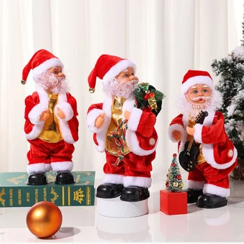 Креативный рождественский Электрический Санта-Клаус, поющий, танцующий Музыкальный инструмент, Новогодний подарок для детей, игрушка Navidad, Рождественский декор