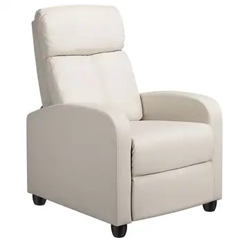 Кресло для кинотеатра Easyfashion из искусственной кожи с откидной спинкой, коричневое