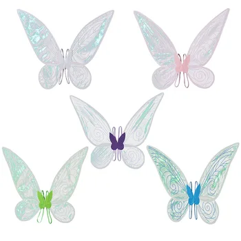 Крылья феи-ангела, детские праздничные костюмы, реквизит для выступлений на фестивалях, красочные крылья бабочки, костюм на Хэллоуин