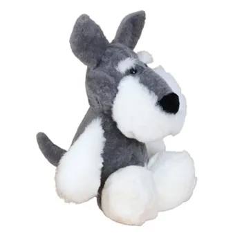 Кукла из натурального овечьего меха в форме собаки-шнауцера, Большая Плюшевая игрушка нового дизайна, Роскошный Мягкий Подарок