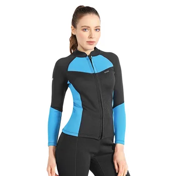 Куртка Oulylan, водолазный костюм на молнии спереди 1,5 мм, женский гидрокостюм для серфинга, подводного плавания, зимний купальный костюм для сохранения тепла