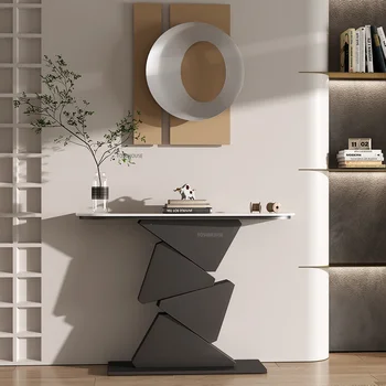 Легкий роскошный консольный столик Мебель для прихожей Современные креативные ультраузкие столики для веранды Золотой Железный столик для прихожей