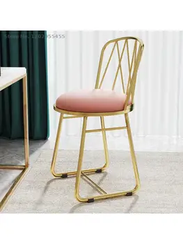 Легкий роскошный обеденный стул домашний стул для гостиной современный минималистичный стул для спальни для девочек с сеткой и красными вставками стул для макияжа со спинкой
