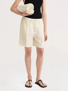 Летние женские шорты на шнуровке 2023 года, эластичные повседневные женские шорты с карманами и завязками с высокой талией