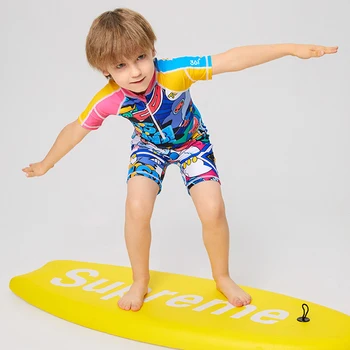 Летний купальник для детей, детские водолазные костюмы, Купальник для мальчиков, комбинезон на молнии с коротким рукавом, купальники, пляжная одежда